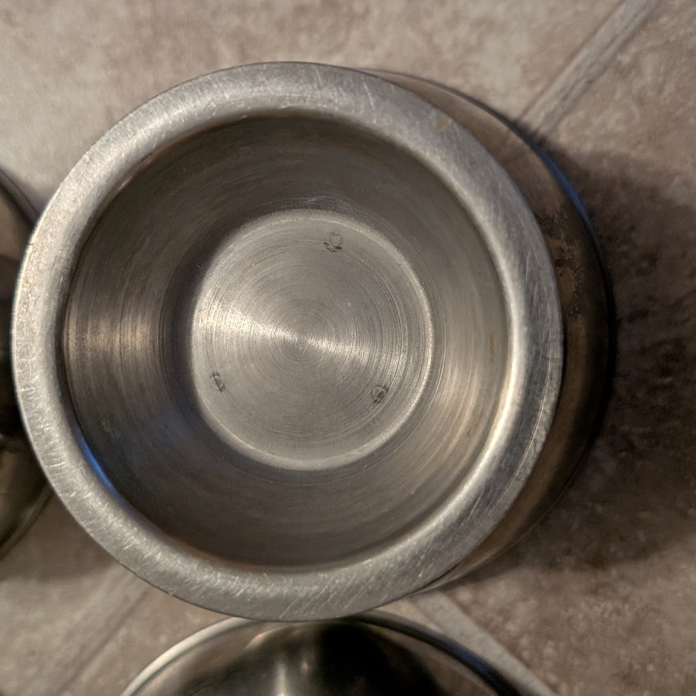 Vtg set of 4 Stainless steel Desert/ Ice Cream/Sherbert dishes - Picture 6 of 6